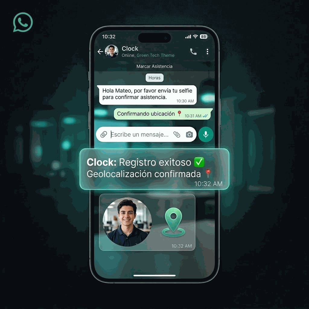 Registro de asistencia móvil con geolocalización por WhatsApp